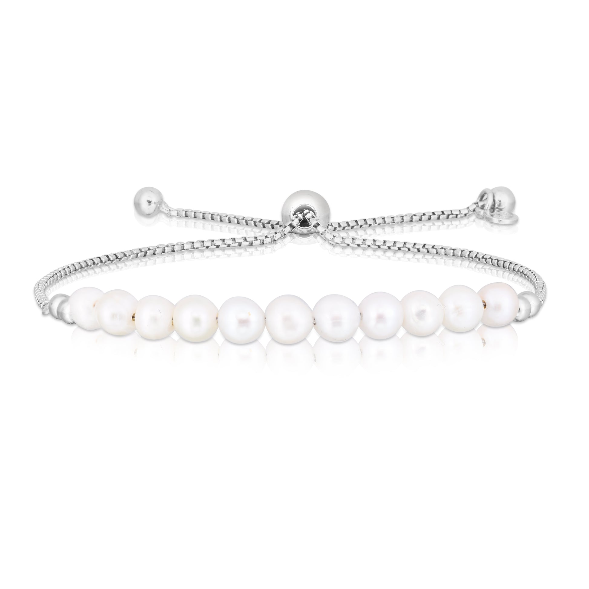 Royal Chain Sterling Silver Pearl Friendship Bracelet AGC15578