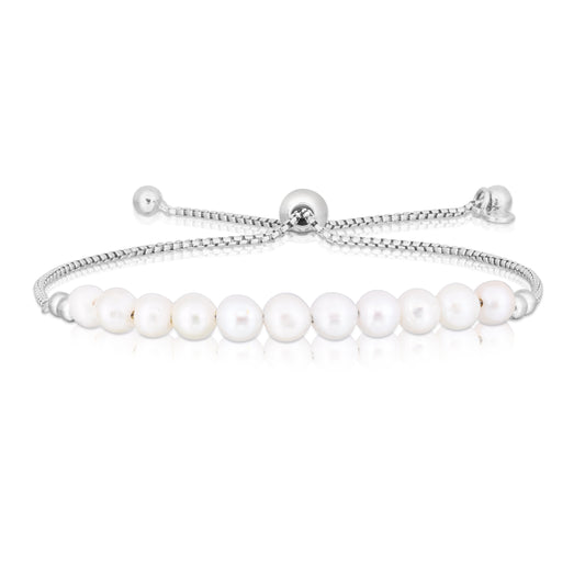 Royal Chain Sterling Silver Pearl Friendship Bracelet AGC15578