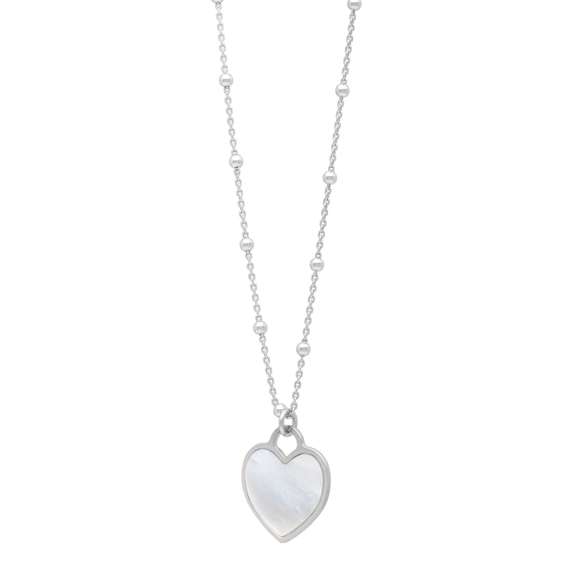 Royal Chain Silver & Mother of Pearl Heart Pendant AGC17208