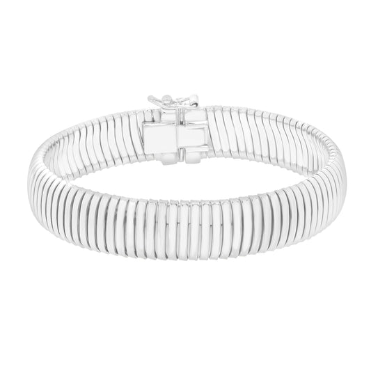 Royal Chain Silver Tubogas 7" 12mm Bracelet AGC17752