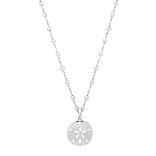 Royal Chain Silver Sand Dollar Necklace AGC17827