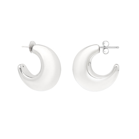 Royal Chain Silver Half Moons with Push Back Clasp AGE15616