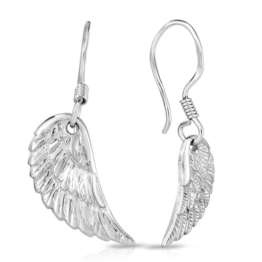 Royal Chain Silver Angel Wing Drop Earrings AGE2929