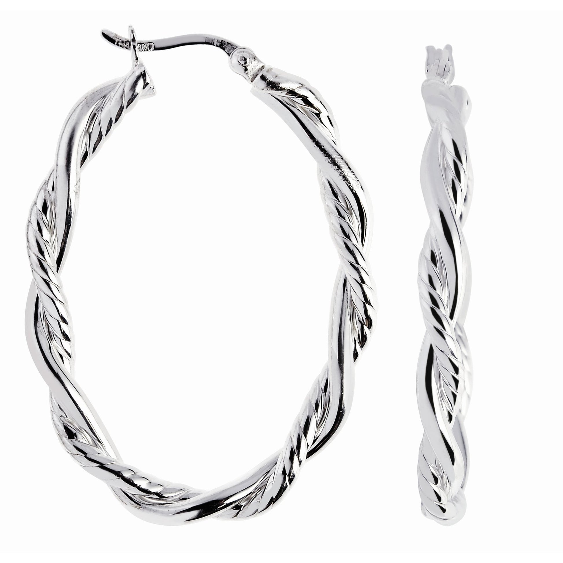 Royal Chain Silver Diamond Cut Twist Earring AGE313