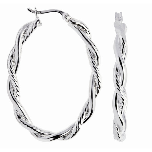 Royal Chain Silver Diamond Cut Twist Earring AGE313