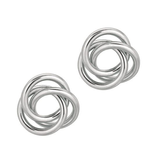 Royal Chain Silver Polished Loop Knot Earring AGE594