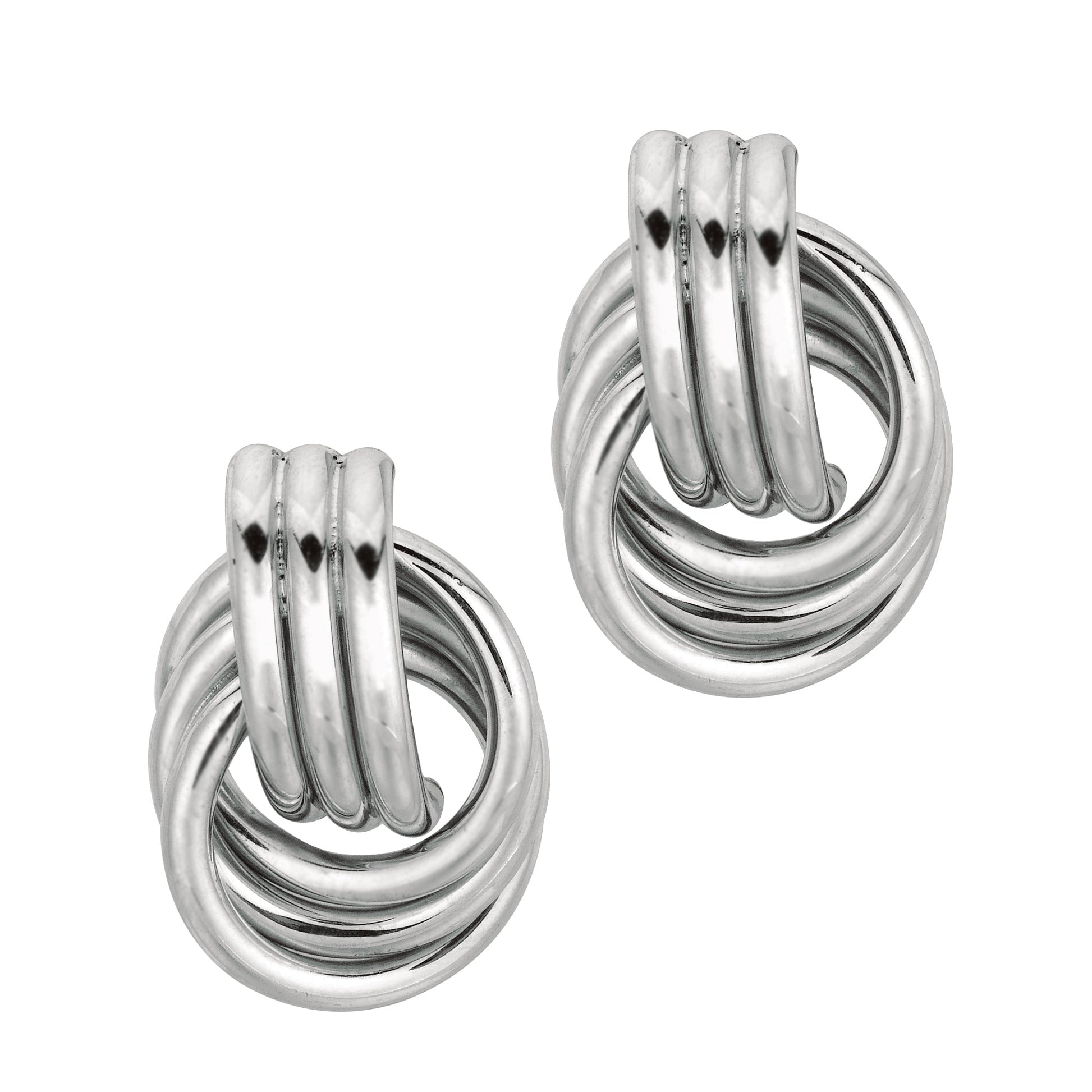 Royal Chain Silver Love Knot Huggie Earring AGE595