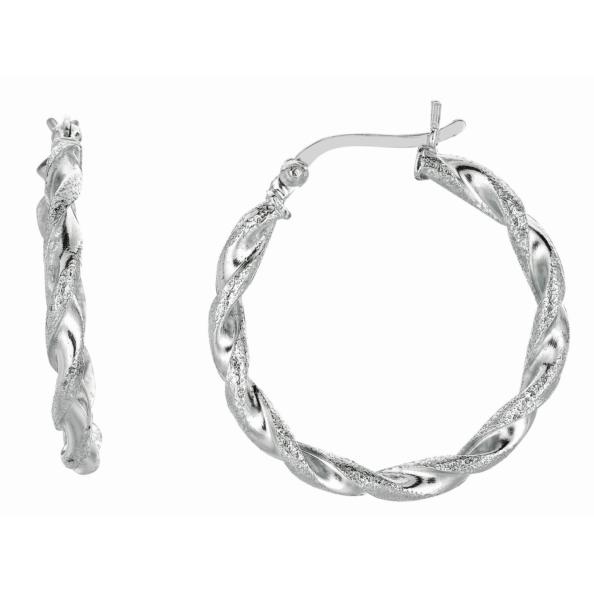 Royal Chain Silver Medium Puff Twist Earring AGE663