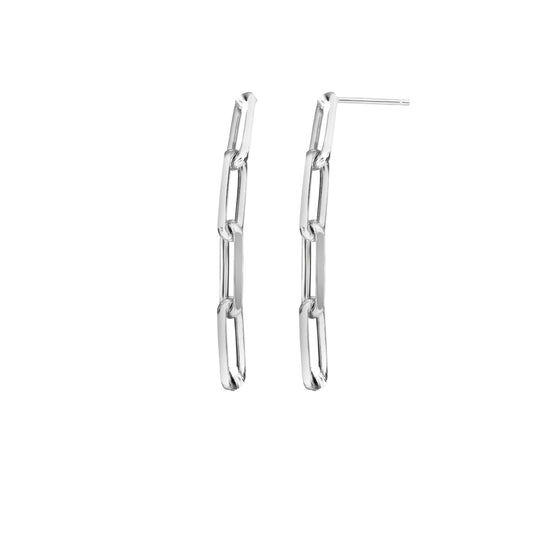 Royal Chain Silver Four Link Paperclip Dangle Earring AGER13185