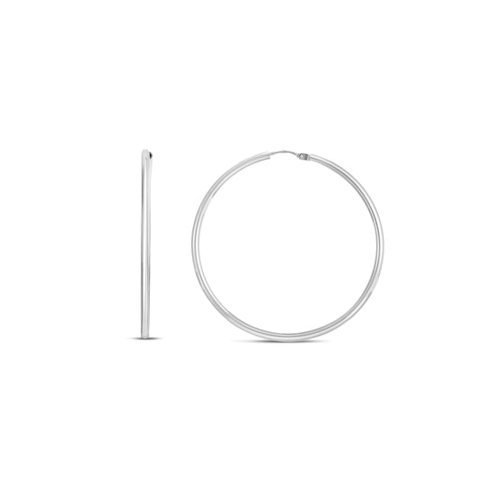 Royal Chain Silver 40mm Endless Hoops AGER14049