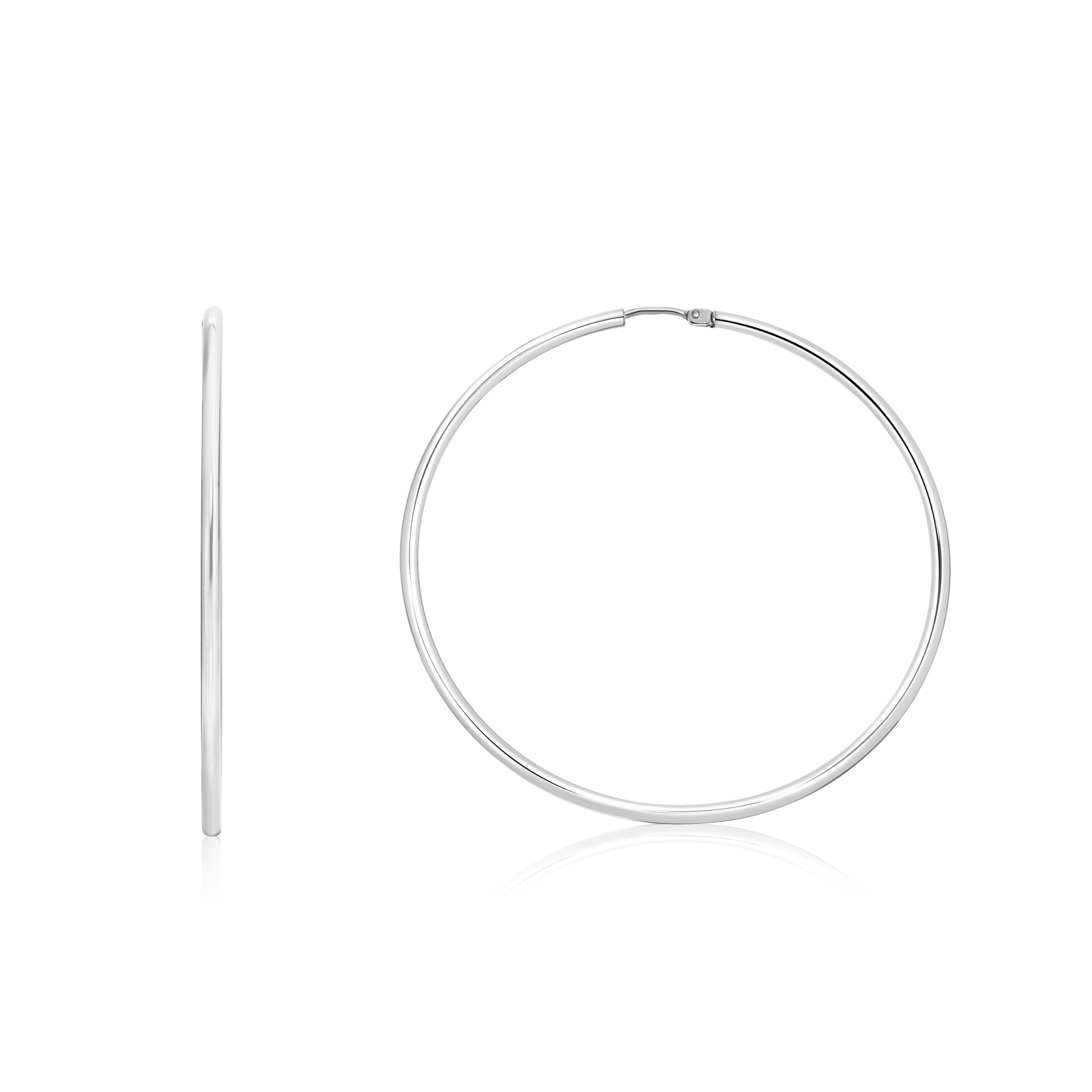 Royal Chain Silver 40mm Endless Hoops AGER14049