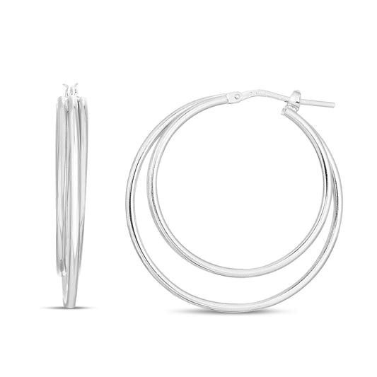 Royal Chain Silver Triple Row Hoops AGER14230