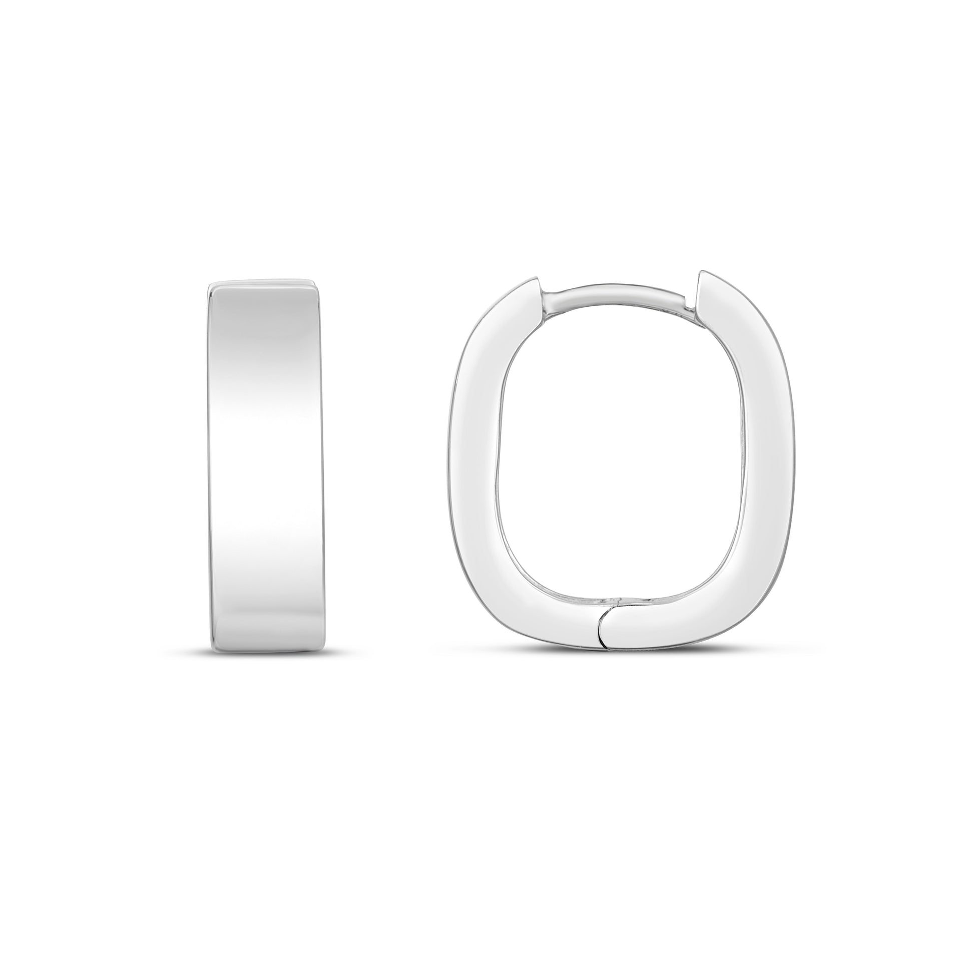 Royal Chain Silver Round Snap Hoops AGER14584