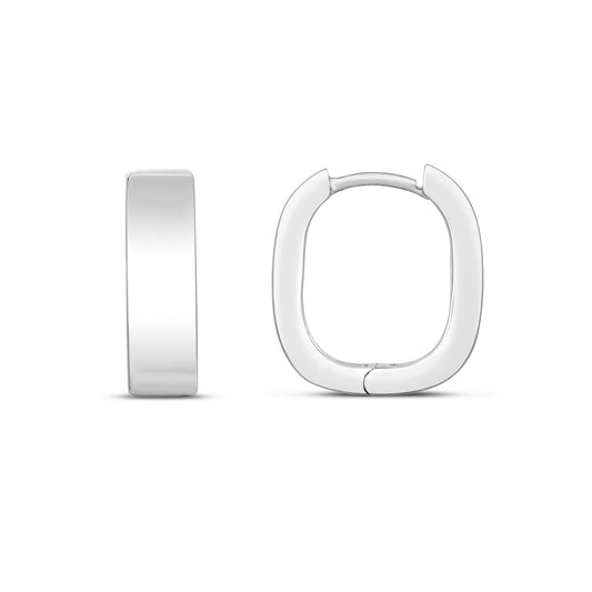 Royal Chain Silver Round Snap Hoops AGER14584