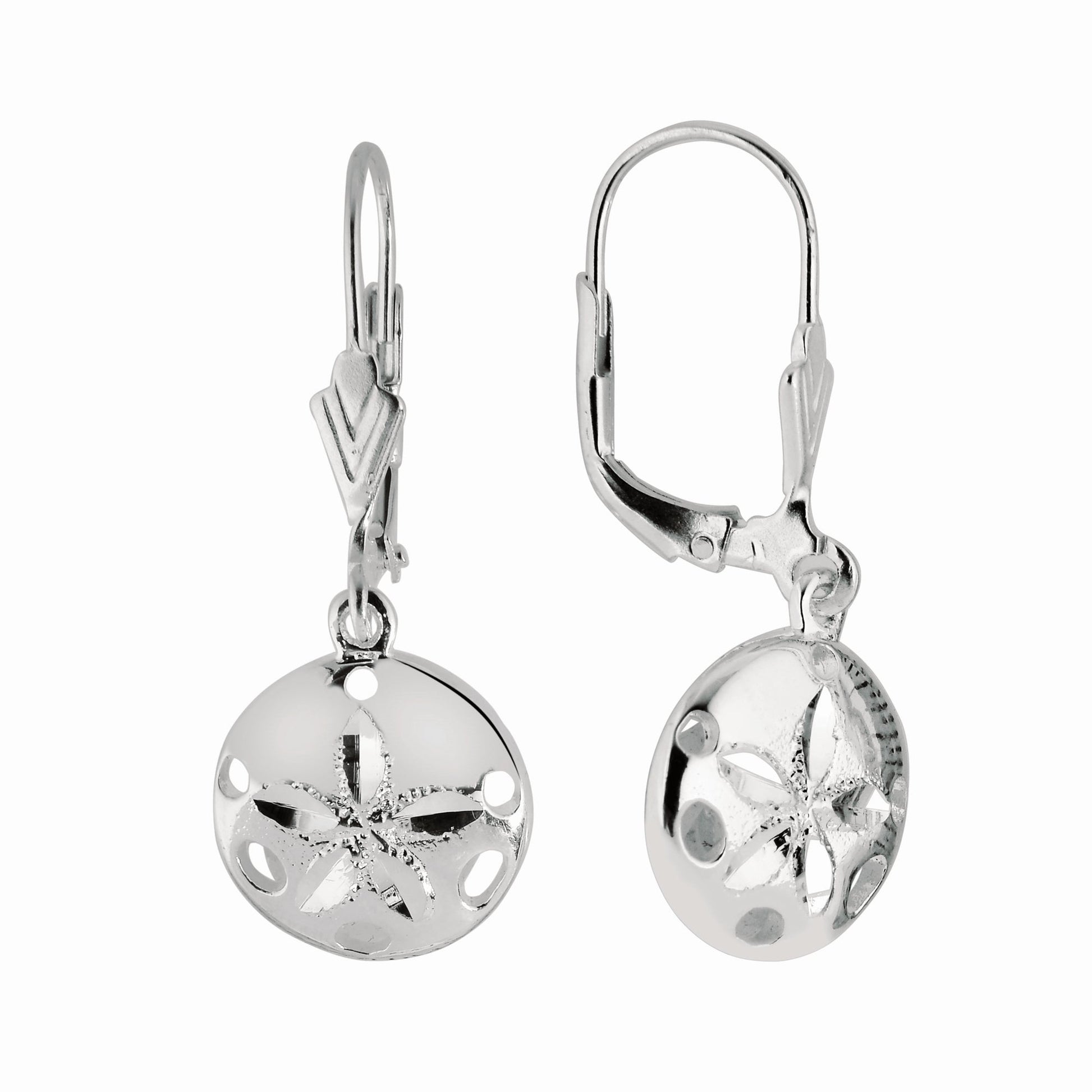 Royal Chain Silver Sand Dollar Dangle Earrings AGER501