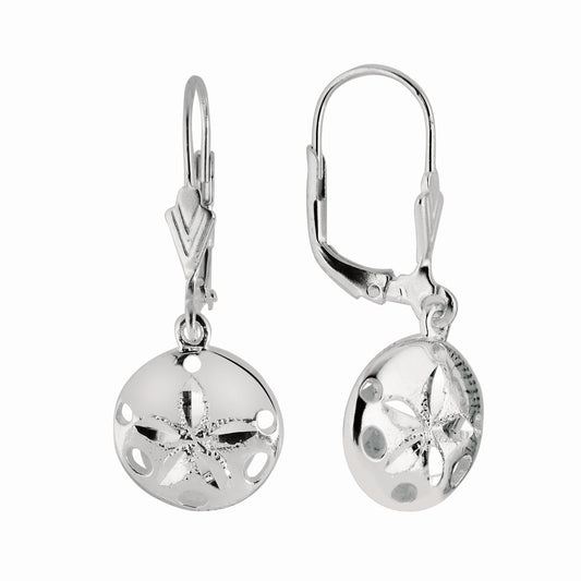 Royal Chain Silver Sand Dollar Dangle Earrings AGER501