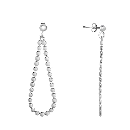 Royal Chain Silver Polished Disc Pear Earring AGER5869