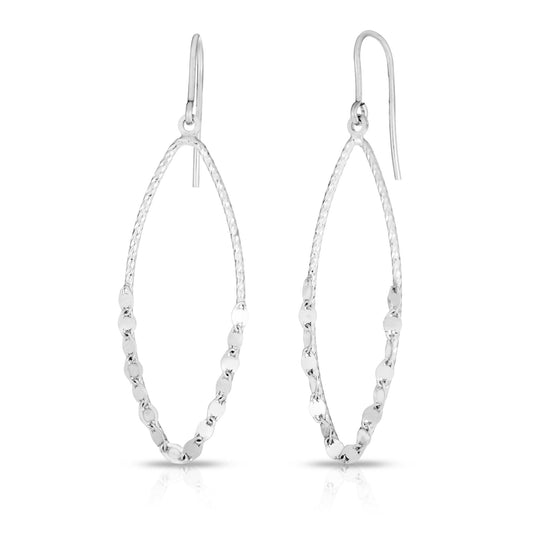 Royal Chain Silver Long Oval Mirror Chain Earring AGER7858