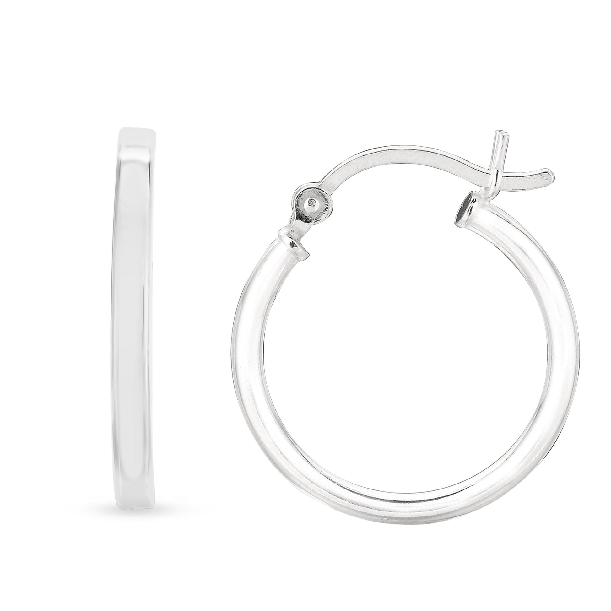 Royal Chain Silver 2x10mm Hoop Earring AGLT210