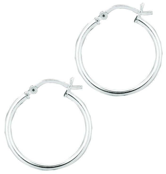 Royal Chain Silver 2x10mm Hoop Earring AGLT210