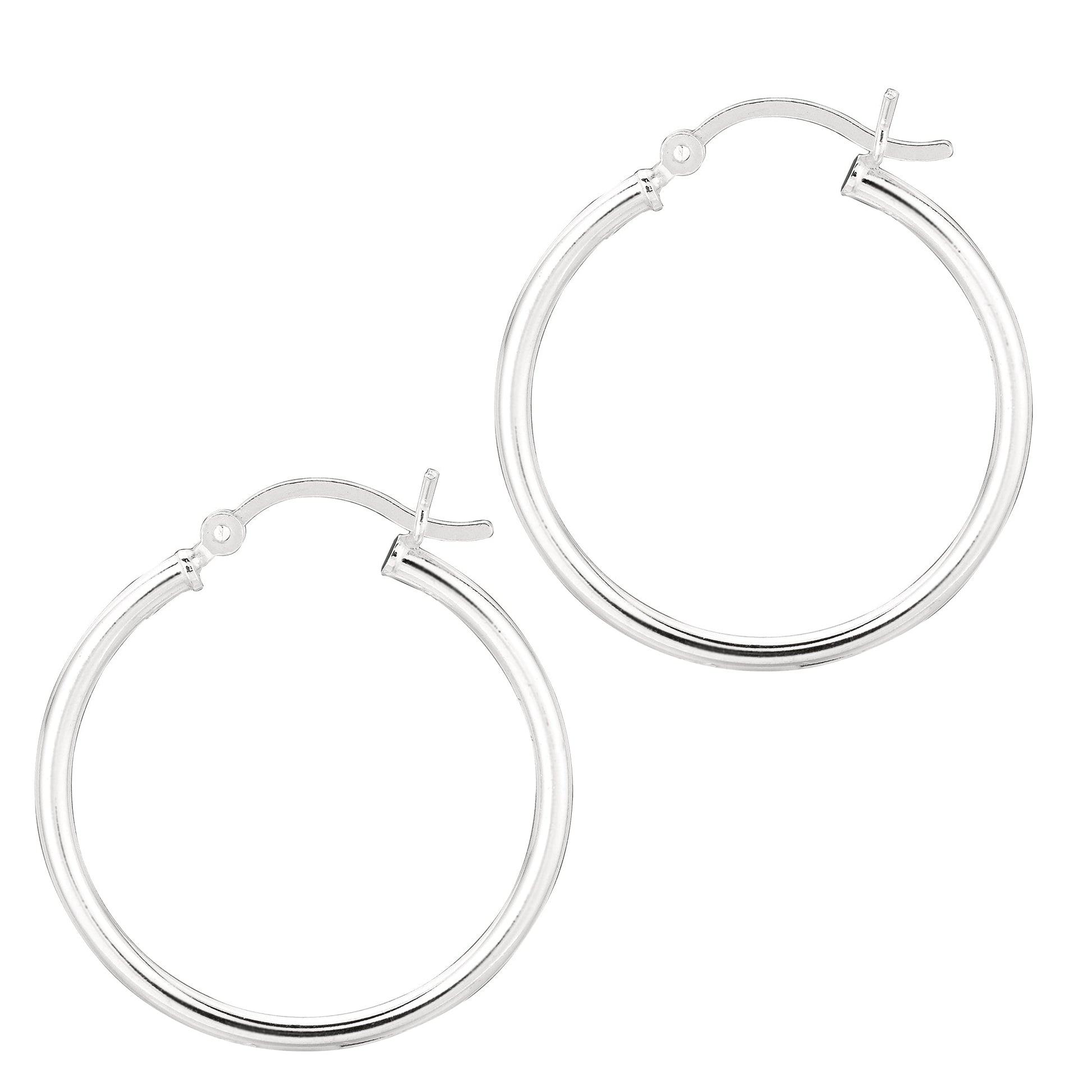 Royal Chain Silver 2x10mm Hoop Earring AGLT210