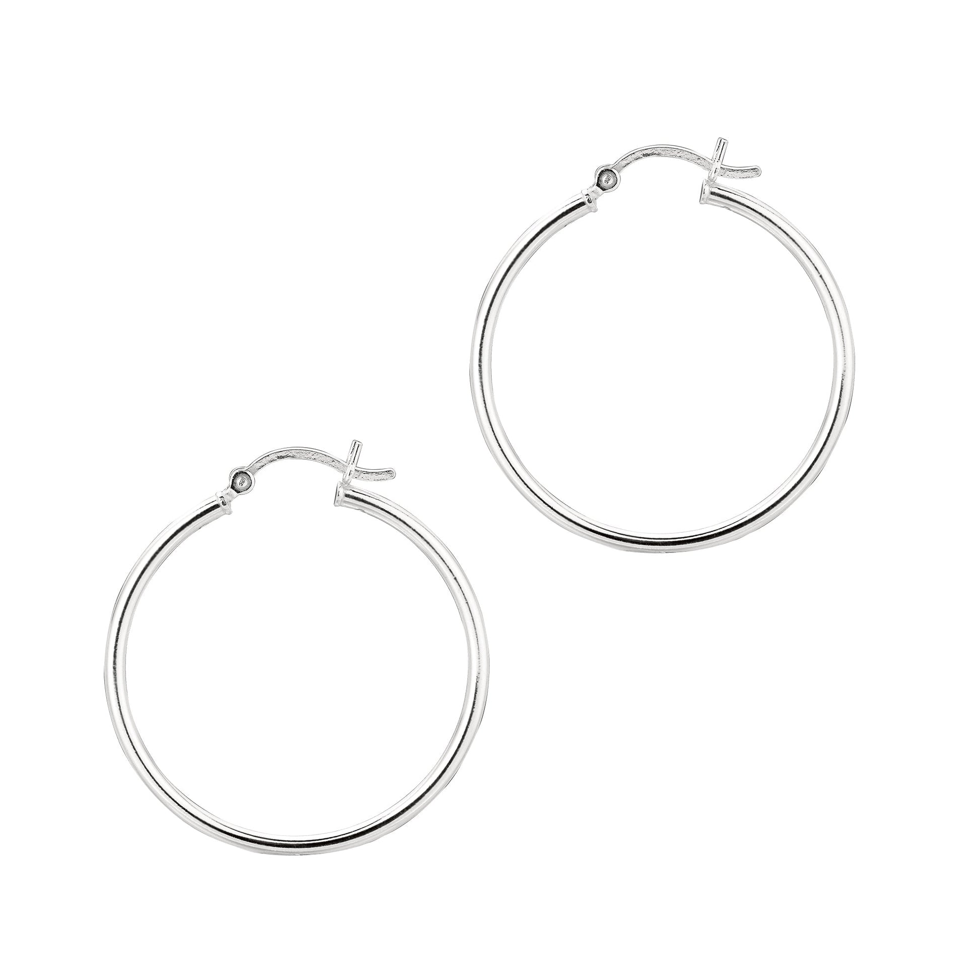 Royal Chain Silver 2x10mm Hoop Earring AGLT210