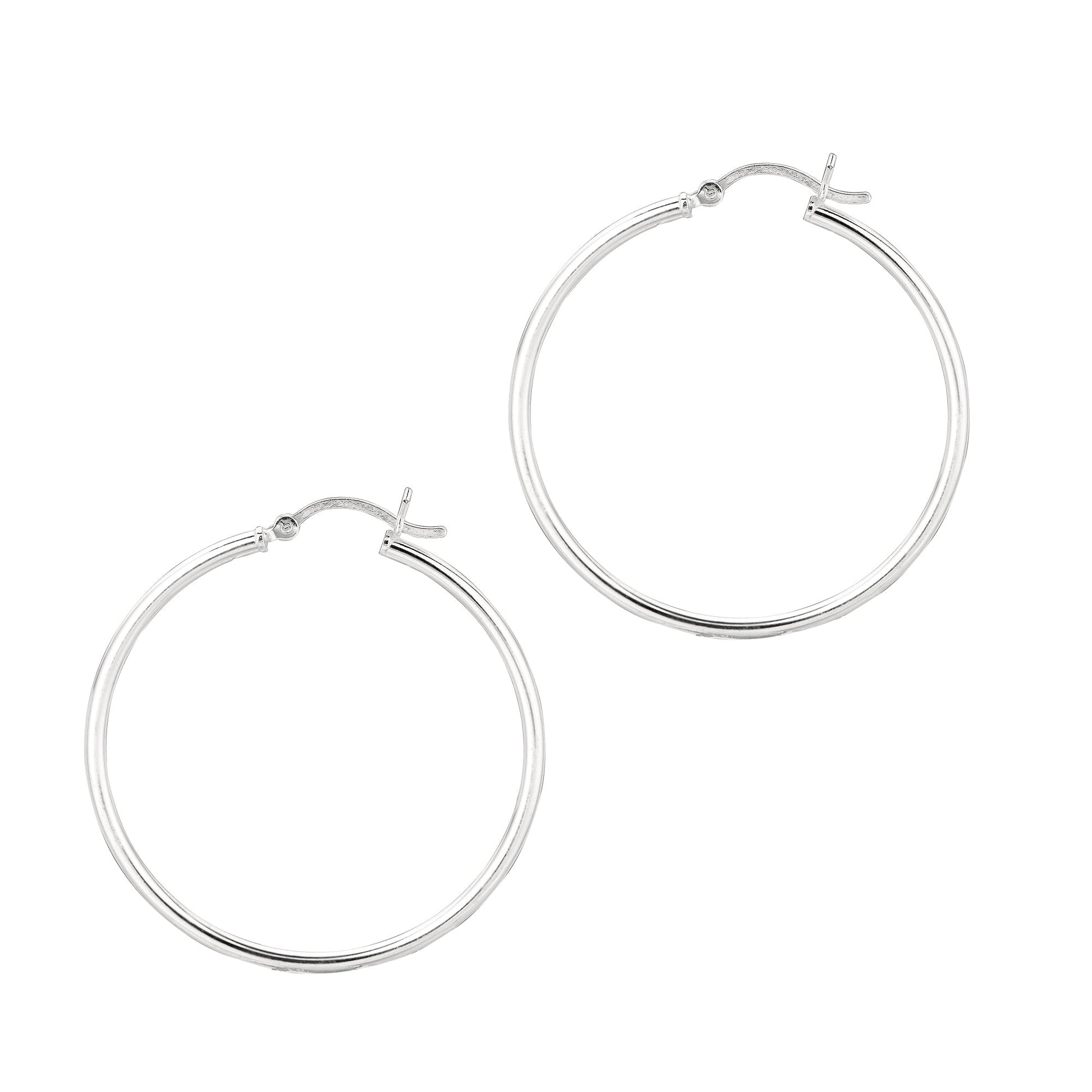 Royal Chain Silver 2x10mm Hoop Earring AGLT210