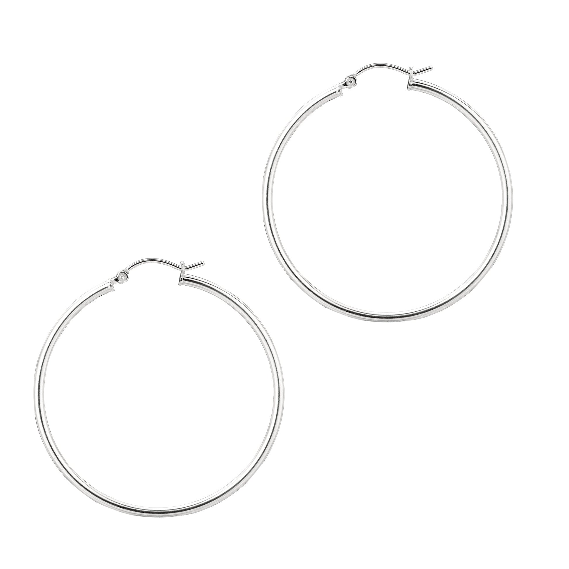 Royal Chain Silver 2x10mm Hoop Earring AGLT210