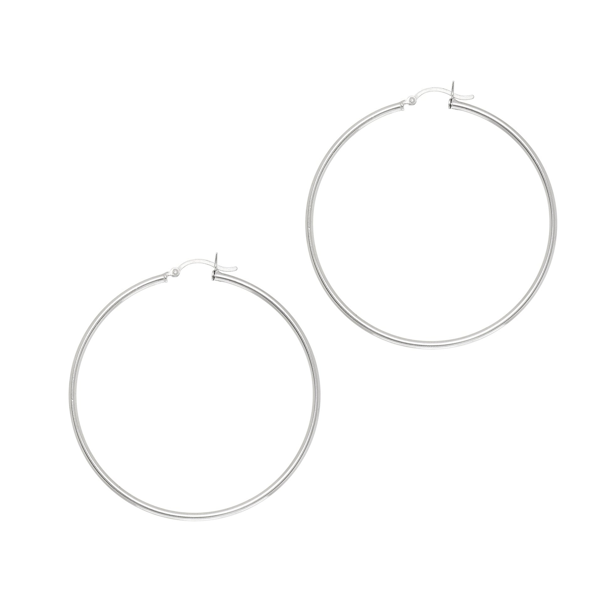 Royal Chain Silver 2x10mm Hoop Earring AGLT210