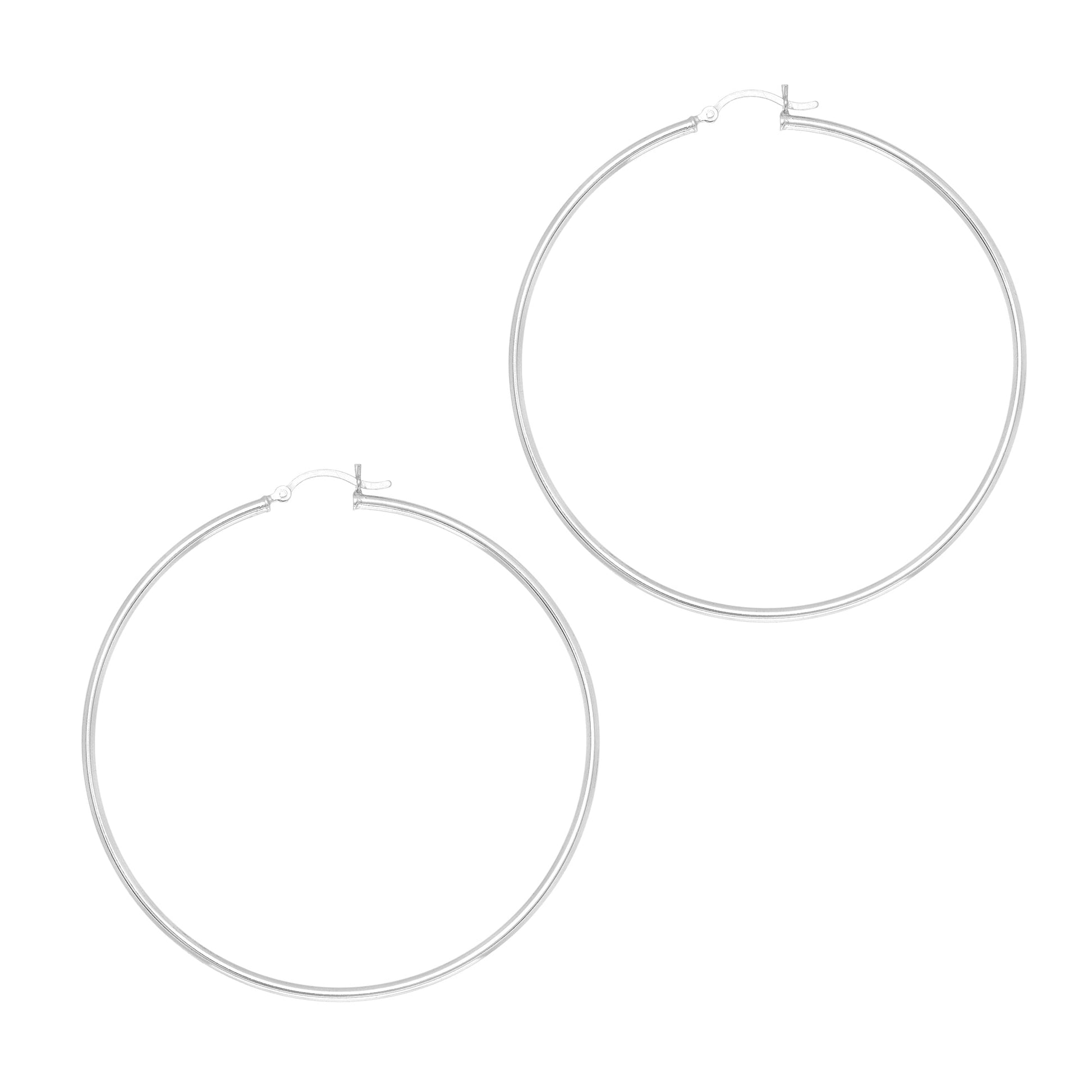 Royal Chain Silver 2x10mm Hoop Earring AGLT210