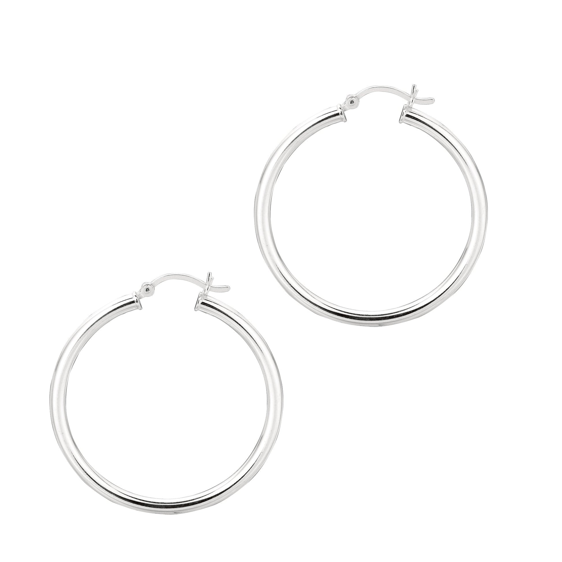 Royal Chain Silver 2x10mm Hoop Earring AGLT210