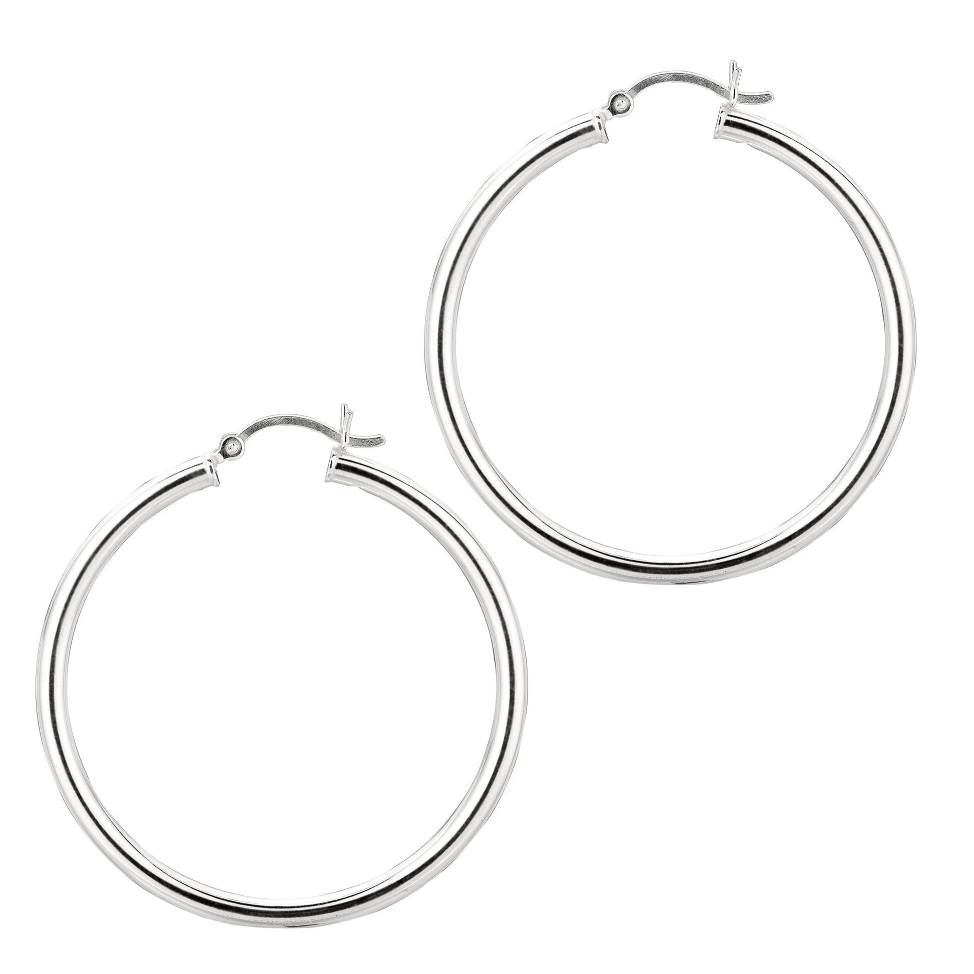 Royal Chain Silver 2x10mm Hoop Earring AGLT210