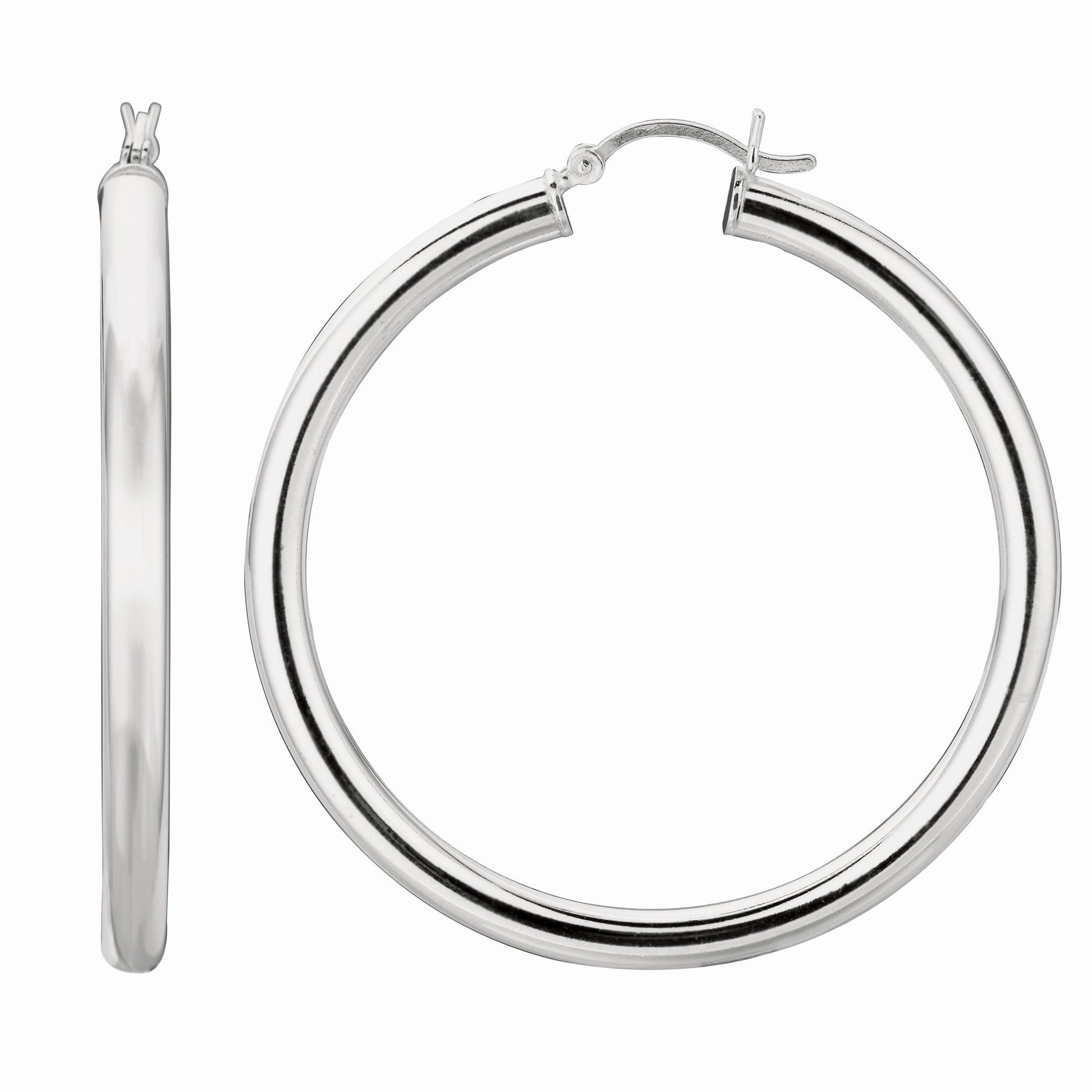 Royal Chain Silver 2x10mm Hoop Earring AGLT210