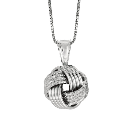 Royal Chain Silver Multirow Love Knot Necklace AGP465