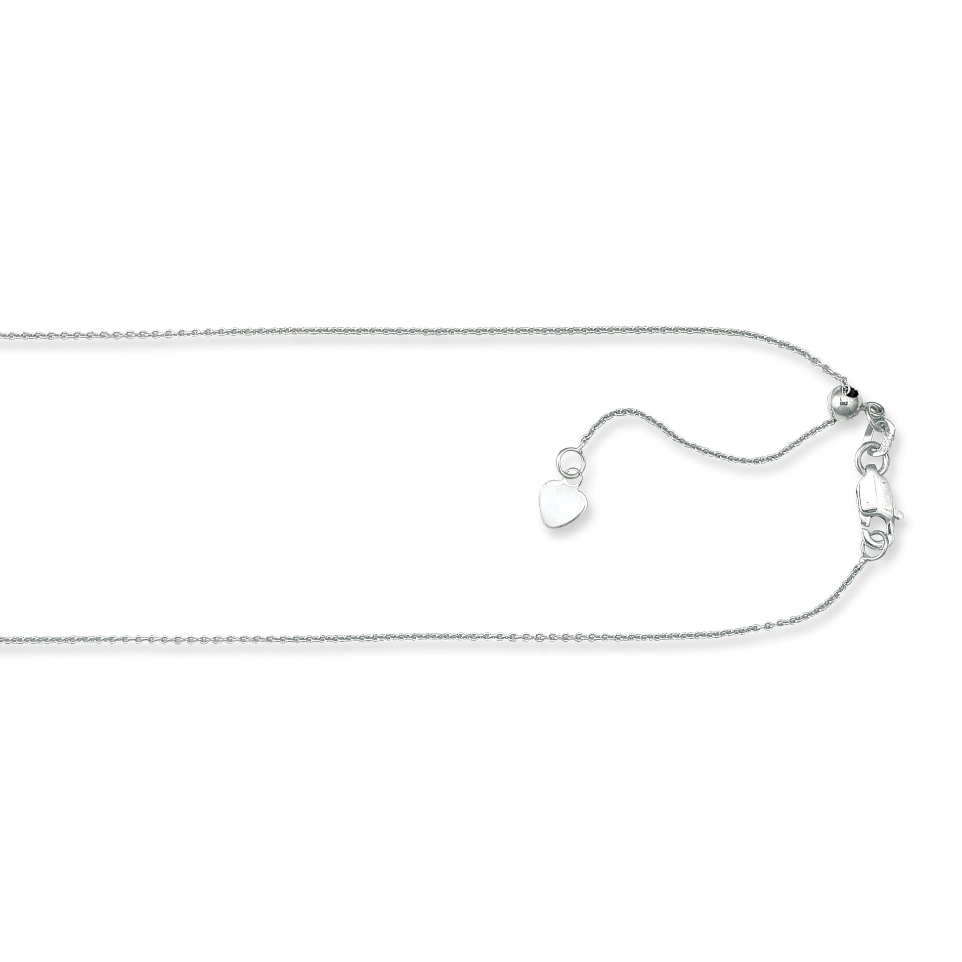 Royal Chain Silver 1.1mm Adjustable 30" Cable Chain AGRACAB030