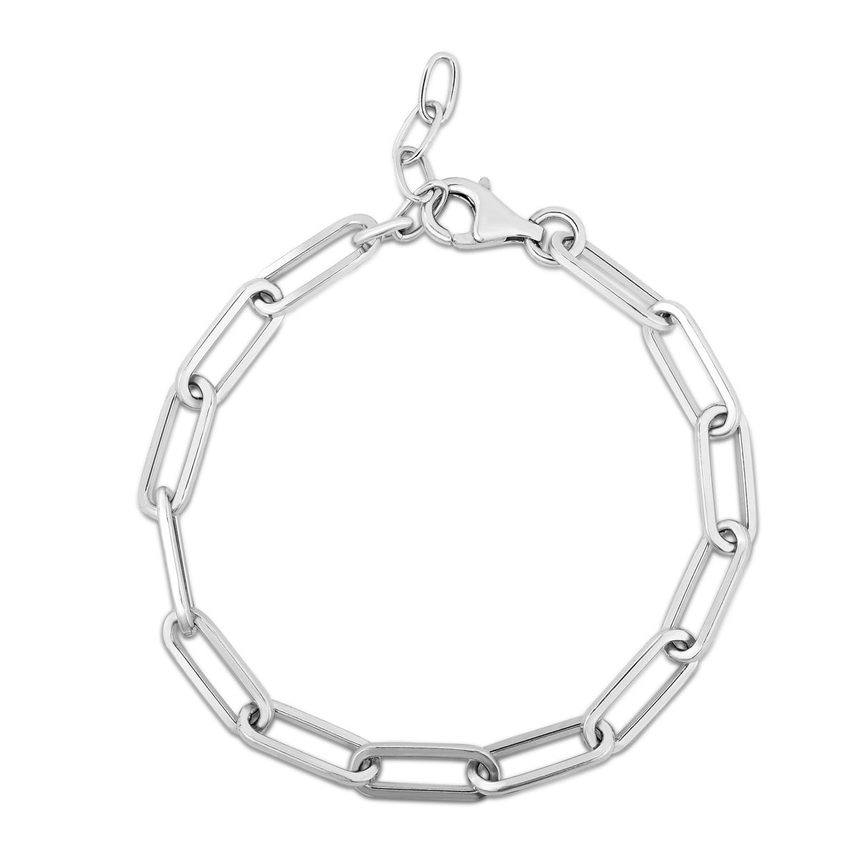 Royal Chain Silver Squared Paperclip Link Bracelet  AGRC11251