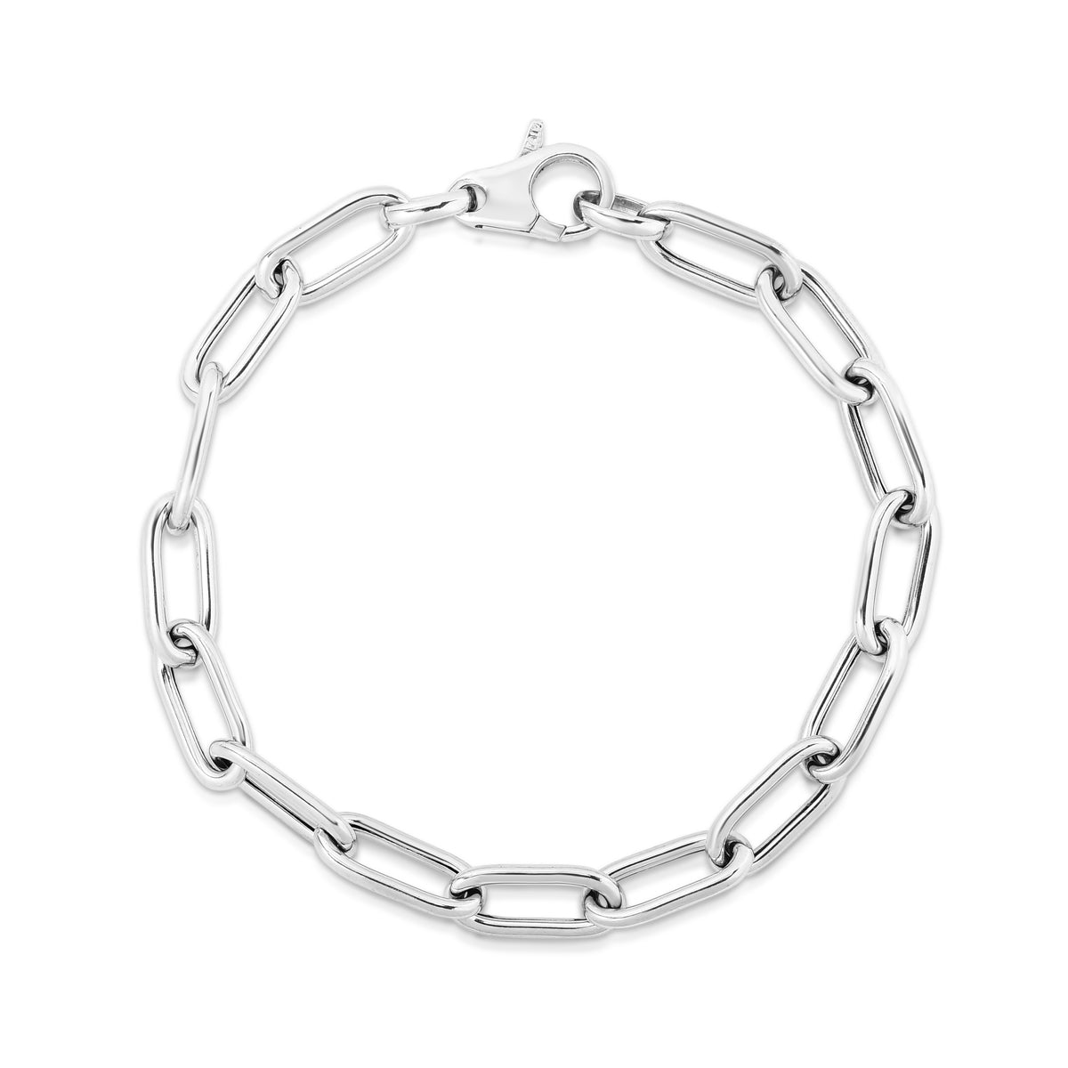 Royal Chain Silver Rounded Paperclip Link Bracelet  AGRC11258