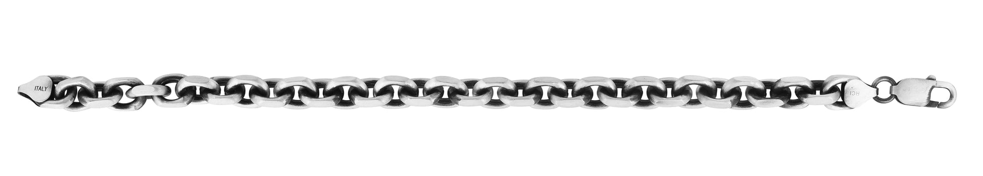 Royal Chain Silver 7.7mm Men's Gunmetal Anchor Chain Bracelet  AGRC13143
