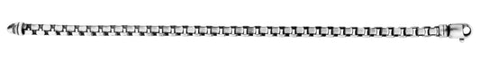 Royal Chain Silver 5mm Men's Gunmetal Round Box Necklace AGRC13183