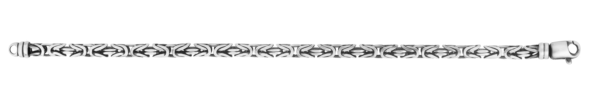 Royal Chain Silver 5mm Men's Gunmetal Byzantine Necklace AGRC13184