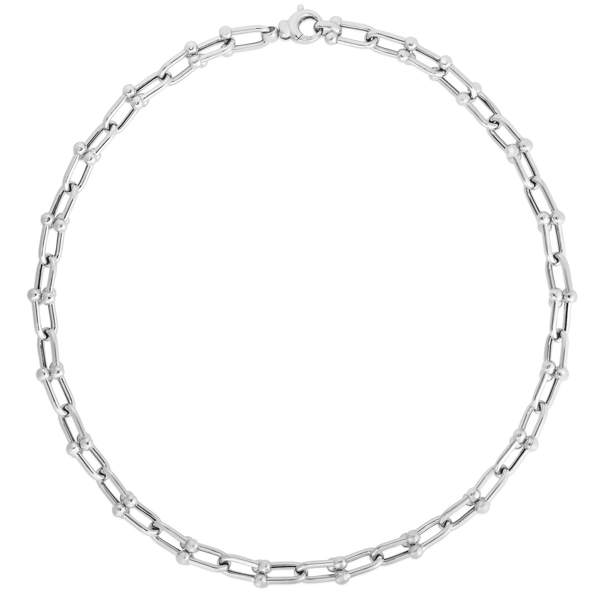 Royal Chain Silver Jax Link Bead Necklace AGRC14215