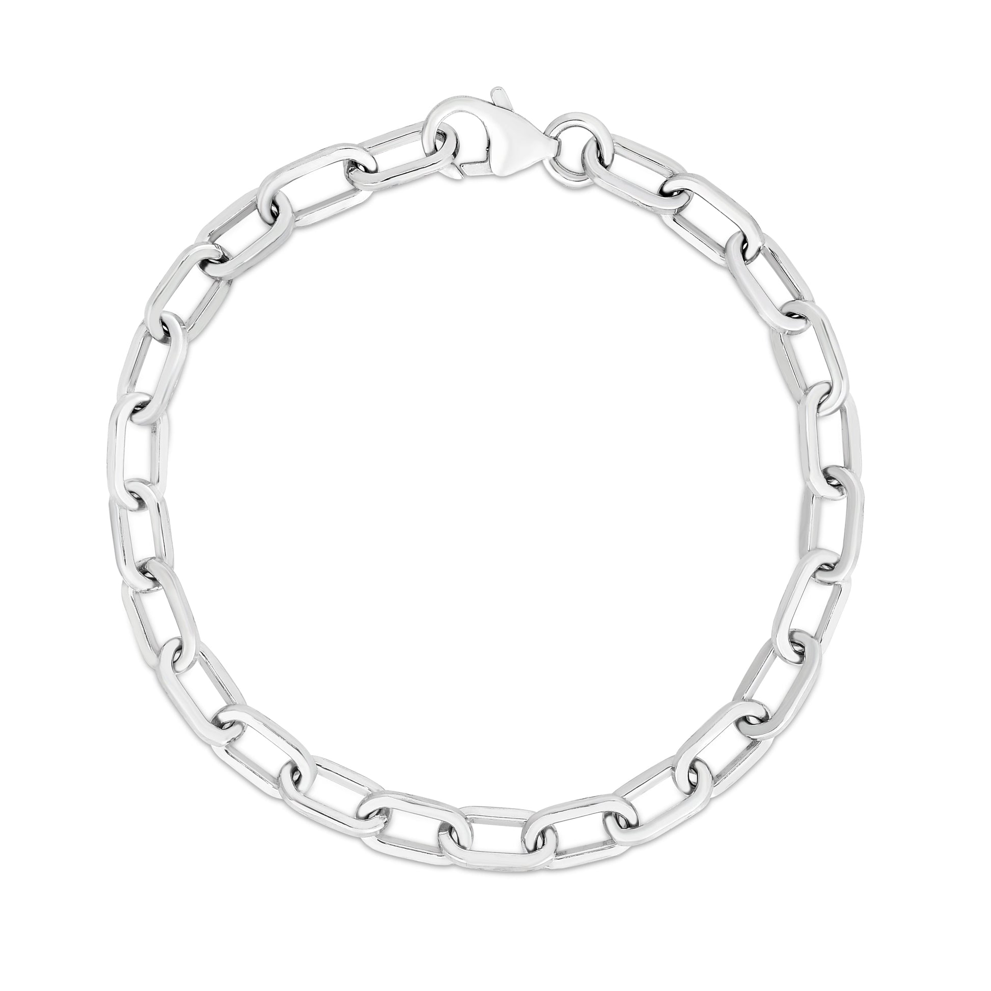 Royal Chain Silver Paperclip Chain Necklace AGRC14347