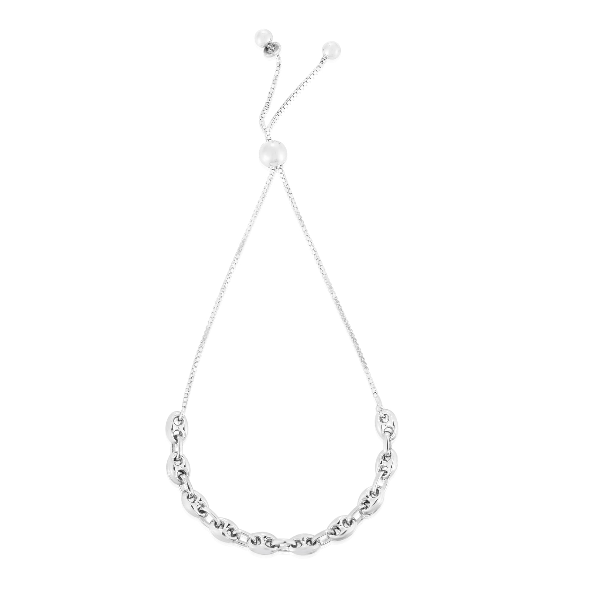 Royal Chain Silver Puffed Mariner Friendship Bracelet AGRC14688