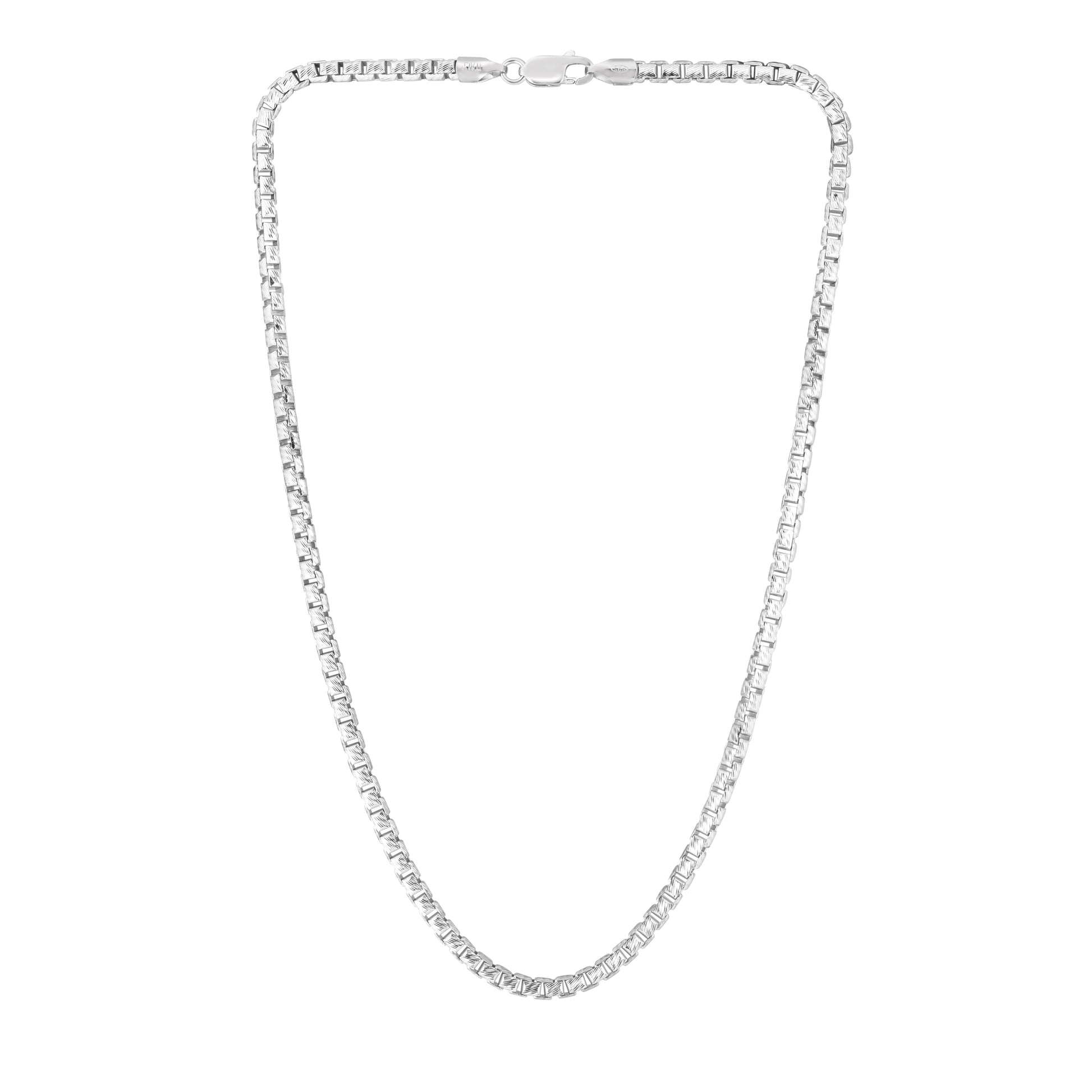 Royal Chain Sterling Silver 3.9mm Rockstar Cut Round Box Chain AGRT070