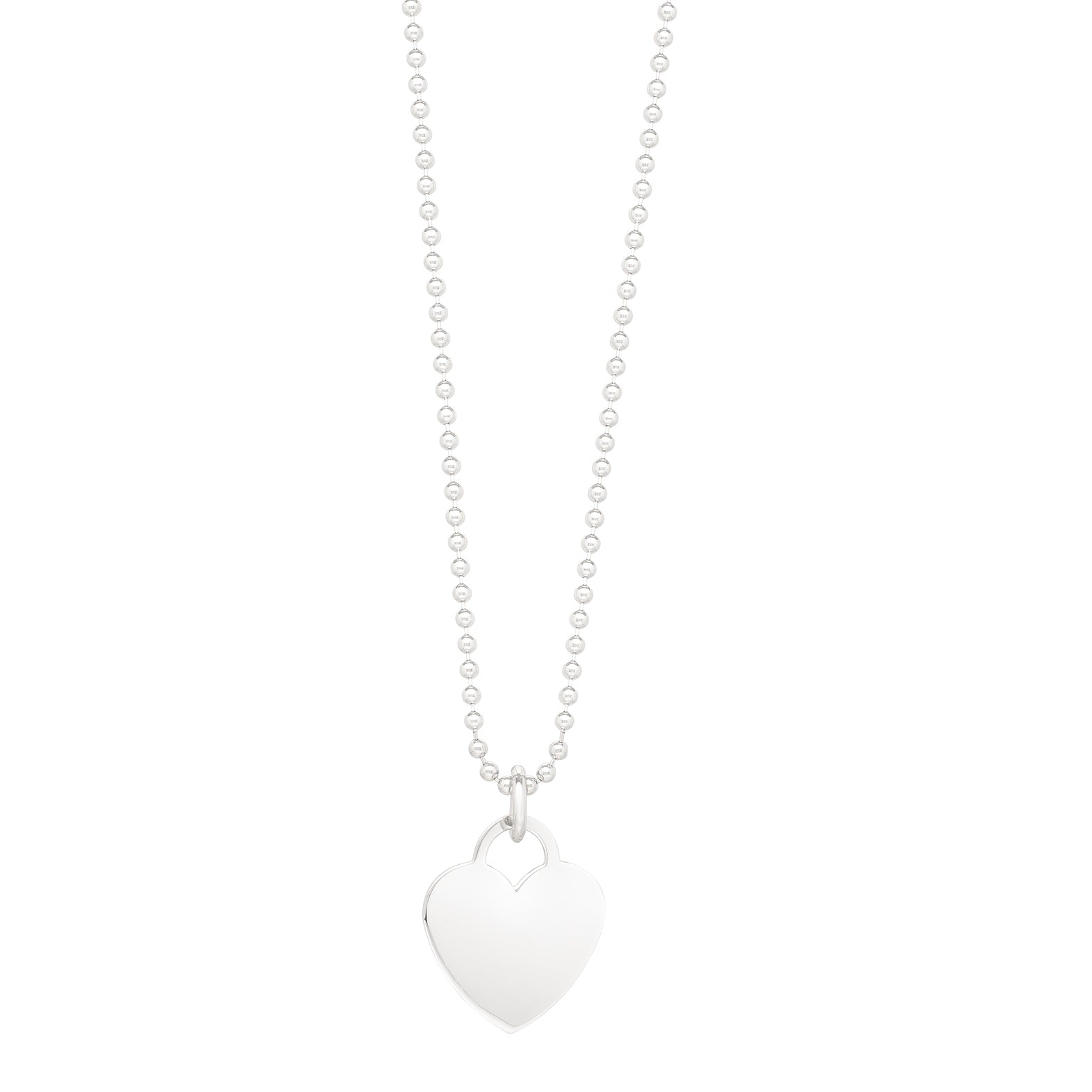 Royal Chain Silver Polished Heart Charm Necklace AGS5079
