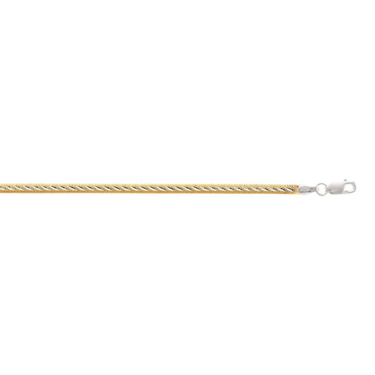 Royal Chain Silver Two-tone Snake Chain Inspired Anklet AGW63