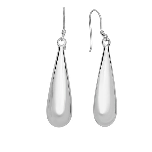 Royal Chain Silver Long Puff Teardrop Earring AGWE531