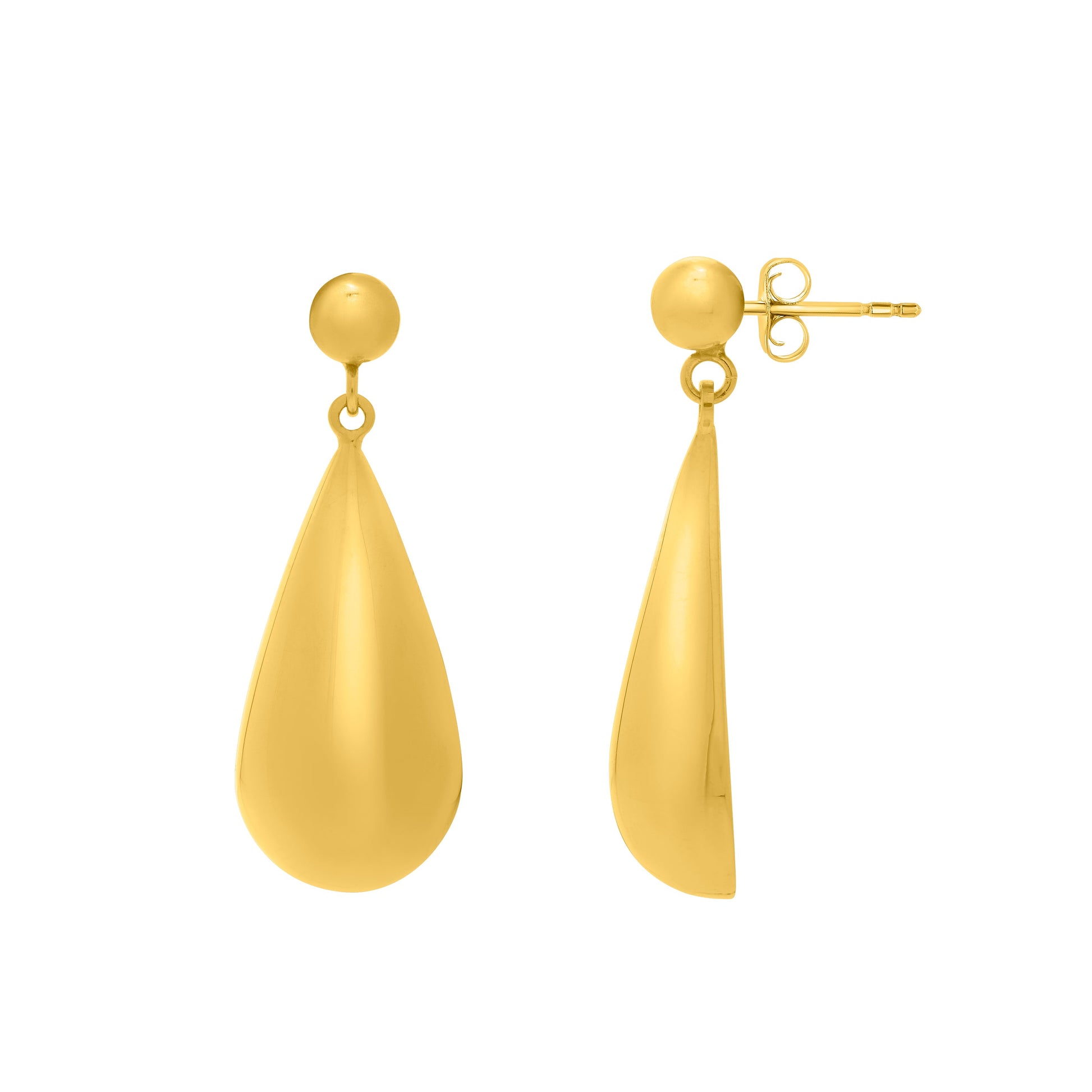 Royal Chain Silver Plated Puffed Teardrop Dangle Earrings AGYE15973