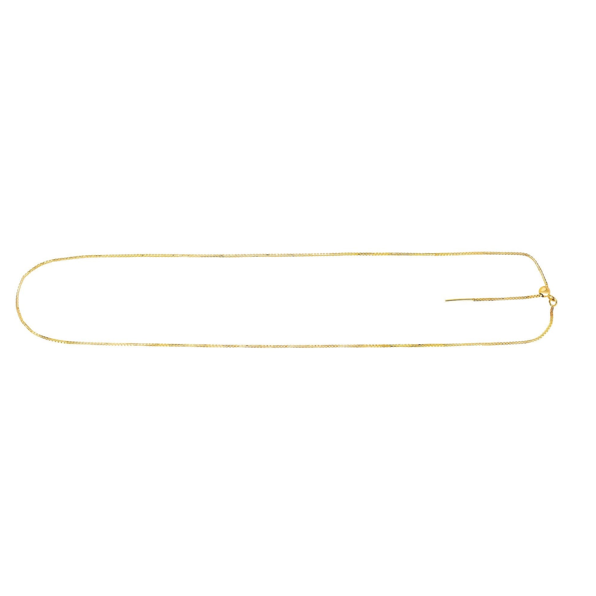 Royal Chain 14K Gold .95mm Endless Adjustable Concave Box Chain AJBOX063