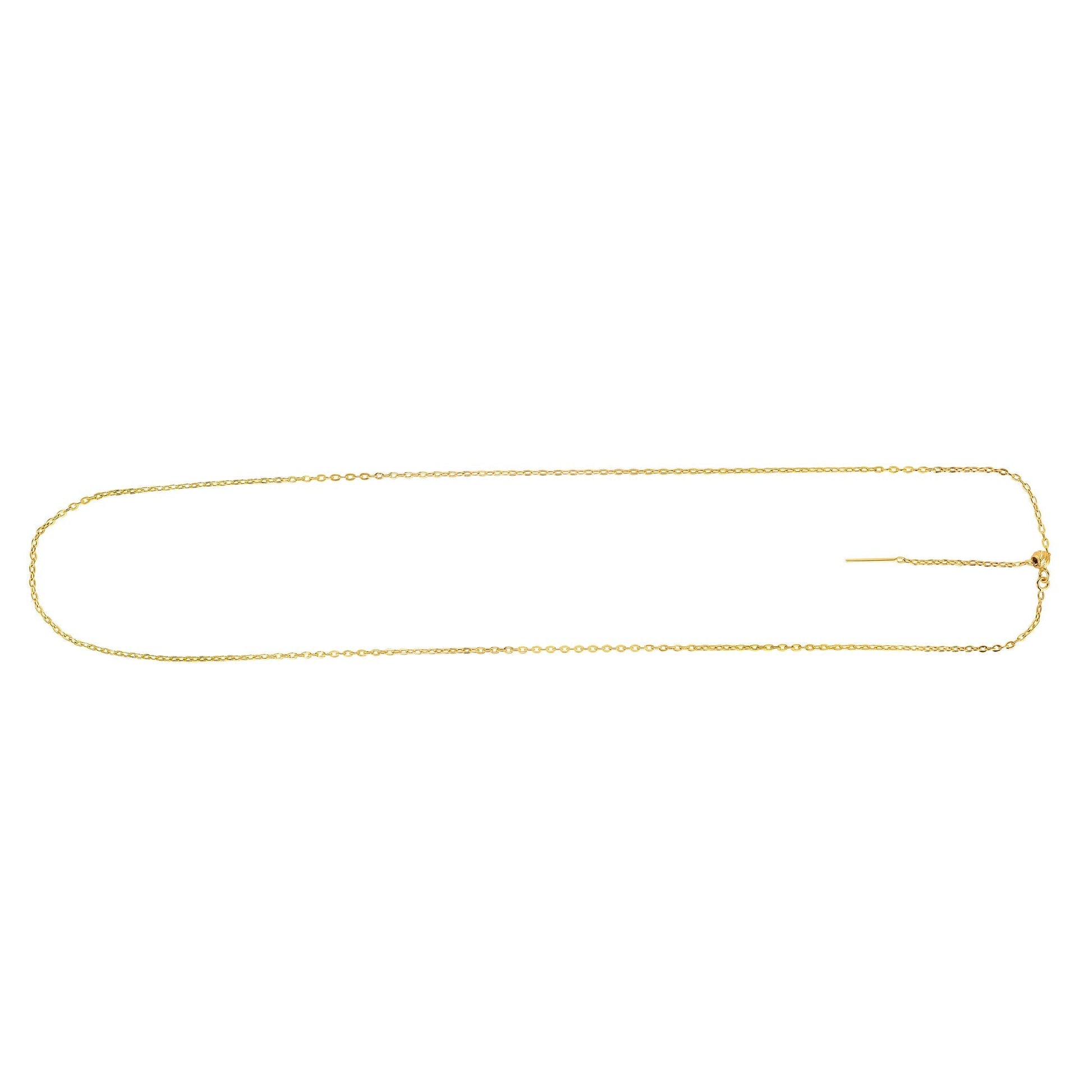 Royal Chain 14K Gold 1.7mm Endless Adjustable Flat Cable Chain AJOCAB040